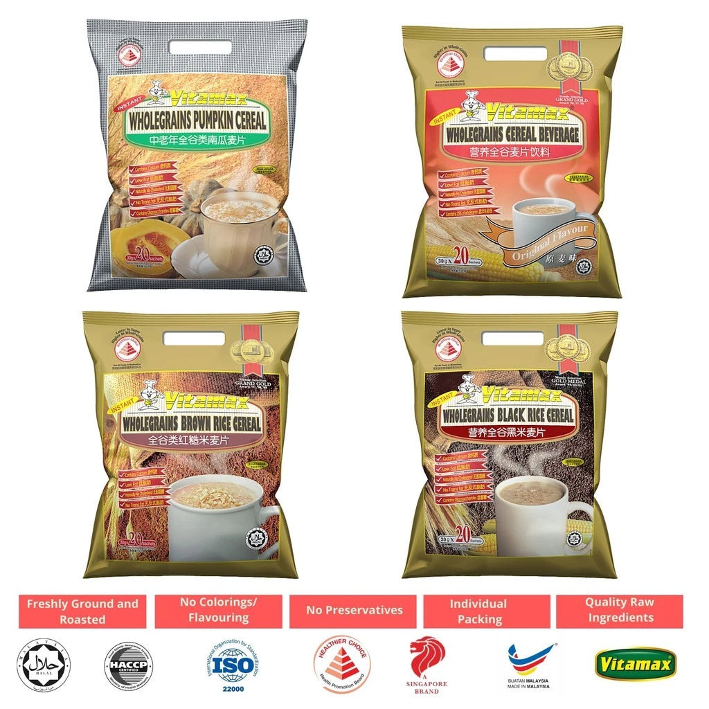 Vitamax Low Fat, Low Cholesterol Whole Grains Original Cereal, Per Pack 18 Sachets 30grams