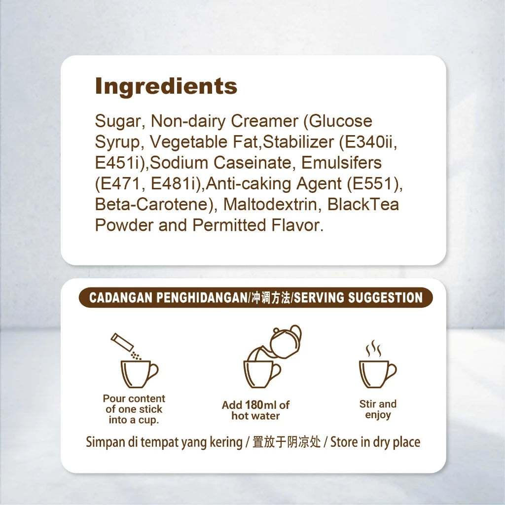 Mr Tea Instant Milk Tea Less Sugar 20s x 2pkts